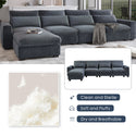 Modern Large L-Shape Feather Filled Sectional Sofa,  Convertible Sofa Couch With Reversible Chaise for Living Room