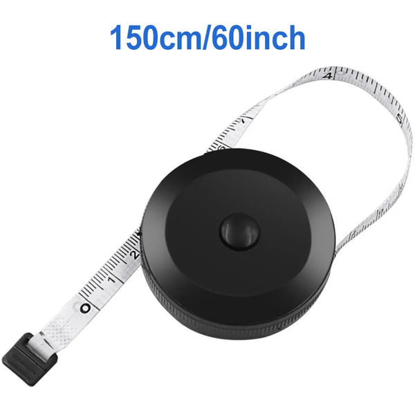 1.5m 60inch Black Double Sided Measuring Tape Auto Retractable