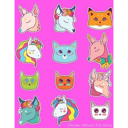 Sticker Album For Girls: 100 Plus Pages For PERMANENT Sticker Collection, Activity Book For Girls - 8.5 by 11 - Paperback