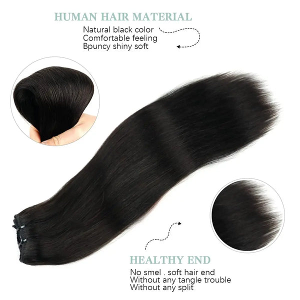 8Pieces 120g/Set  Brazilian Remy Virgin 100% Human Hair
