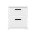 Nightstand Chequered, Two Drawes -White