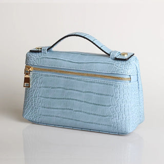 Buy croc-sky-blue-l Snake Pattern Clutch Make Up Bags