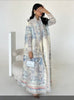 Floral Print Muslim Trench Coat - Modest Commuter Jacket Cape Robe(MOA212)