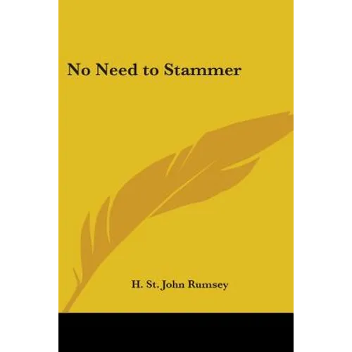 No Need to Stammer - Paperback
