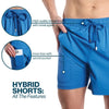 Men’s Premium Compression-Lined Hybrid Shorts – Line Rush-Orchid and Kelp