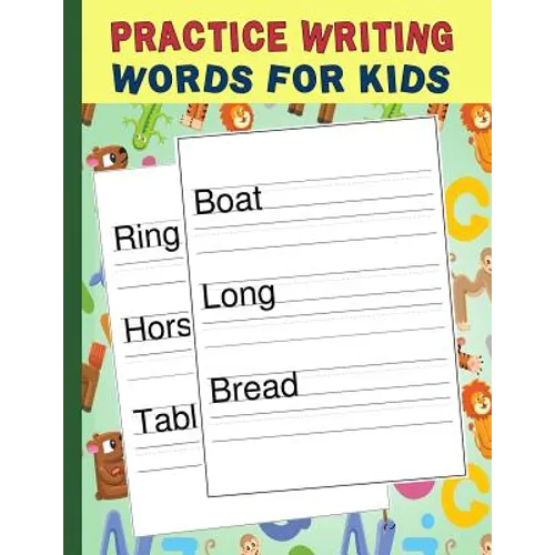 Practice Writing Words for Kids: Words Writing Exercise Workbook - Green - Paperback