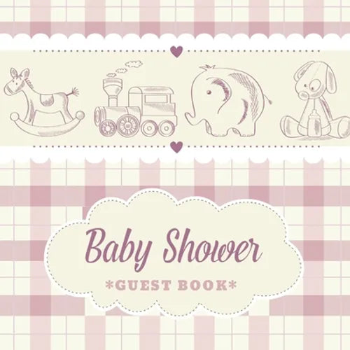 Classic Toys Baby Shower Guest Book: A Vintage Toy Themed Baby Shower Guest Book for Boys with Pastel Gingham Design - Includes Sign-In, Gift Log & Ad - Paperback