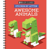 Brain Games - Sticker by Letter: Awesome Animals (Sticker Puzzles - Kids Activity Book) - Spiral
