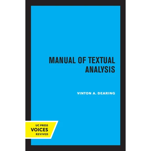Manual of Textual Analysis - Paperback
