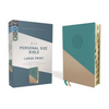 Niv, Personal Size Bible, Large Print, Leathersoft, Teal/Gold, Red Letter, Thumb Indexed, Comfort Print - Imitation Leather