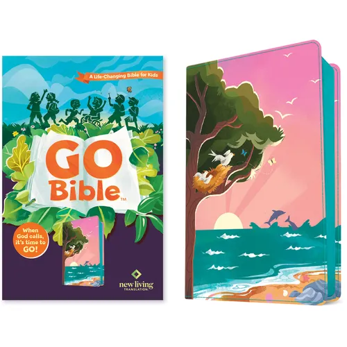 NLT Go Bible for Kids (Leatherlike, Beach Sunrise): A Life-Changing Bible for Kids - Imitation Leather