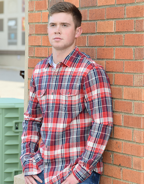 Plaid Cuff Long Sleeve Top