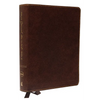 NKJV, Journal the Word Bible, Large Print, Bonded Leather, Brown, Red Letter Edition: Reflect, Journal, or Create Art Next to Your Favorite Verses - Bonded Leather