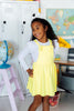 Bright Yellow Faux Suede Pinafore