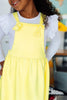 Bright Yellow Faux Suede Pinafore
