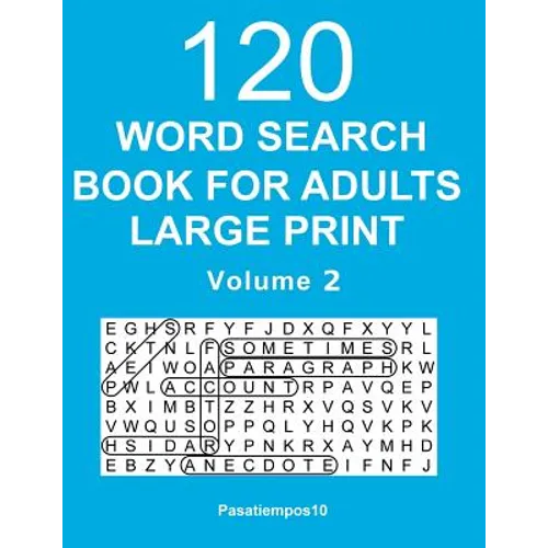 Word Search Book for Adults Large Print: 120 Puzzles - Volume 2 - Paperback