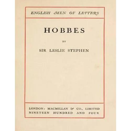 Hobbes (1904) by Leslie Stephen - Paperback