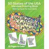 50 States of the USA Mandala Coloring Book: With Fun Facts for Each State, United States of America - Paperback
