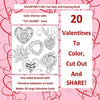 Valentine's Day Cut Out and Coloring Book Color Interior with CUT ALONG Lines: 20 Large Valentines with Salutations; Valentines Day in all D; Valentin - Paperback