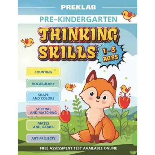 Thinking skills pre-K toddler workbook 1-3 years prek age 1 2 3 - Paperback