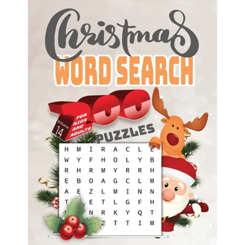 christmas word search 200 puzzles for kids and adults Volume14: Holiday Puzzle Book with Answers Large Print 254 pages, beautiful- time- christmas- wo - Paperback