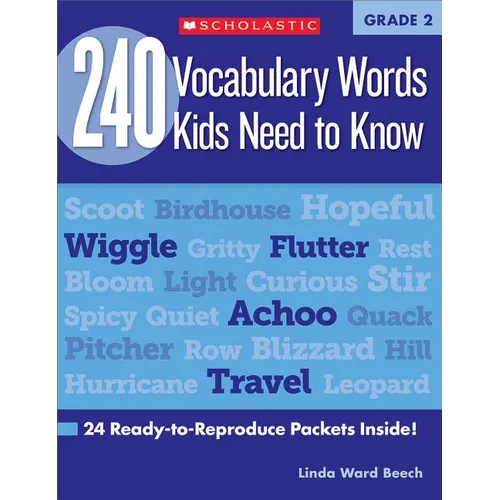 240 Vocabulary Words Kids Need to Know: Grade 2: 24 Ready-To-Reproduce Packets Inside! - Paperback