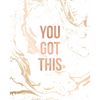 You Got This: Inspirational Quote Notebook, Classic White Marble and Rose Gold - 8 x 10, 120 Wide Ruled Pages - Paperback
