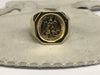 Fancy Solid White/Yellow/Rose Gold Handmade Coin Ring , Dos Pesos Coin ,