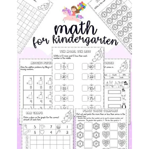 Math for kindergarten: Unicorn Math Activity Book For Kindergarten and First Grade Many Counting Skills Practice Missions Tracing Addition Cu - Paperback