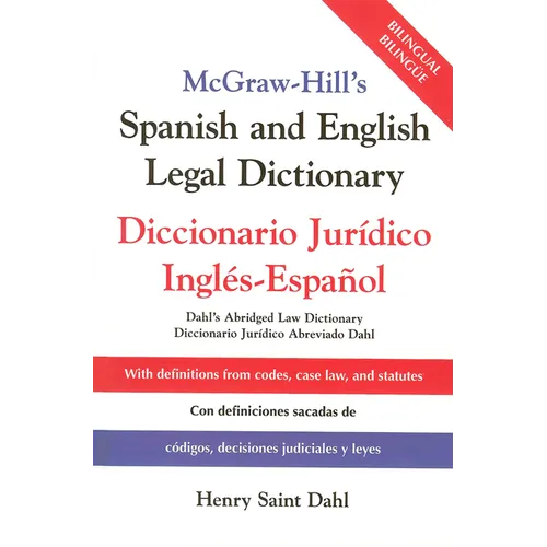 McGraw Hill's Spanish/English Legal Dict (Pb) - Paperback