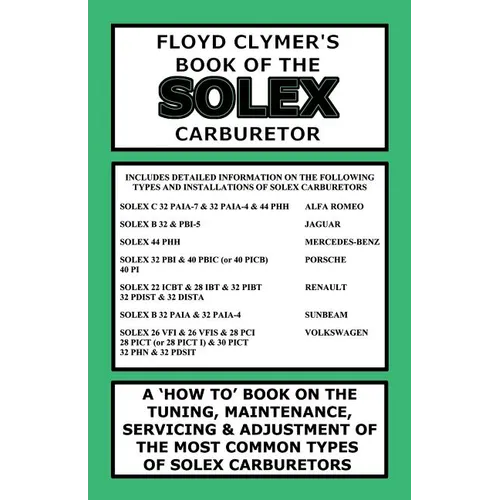Floyd Clymer's Book of the Solex Carburetor - Paperback