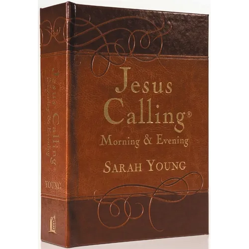 Jesus Calling Morning and Evening, Brown Leathersoft Hardcover, with Scripture References: Yearlong Guide to Inner Peace and Spiritual Growth (a 365-D - Hardcover