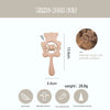 Wooden Baby Rattles Set | Beech Wood Teether and Musical Montessori Toy for Infants