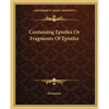 Containing Epistles Or Fragments Of Epistles - Paperback