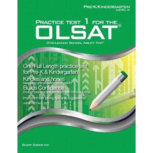 Practice Test 1 for the OLSAT - PRE-K / KINDERGARTEN (Level A): OLSAT - Pre-K, Kindergarten - Paperback