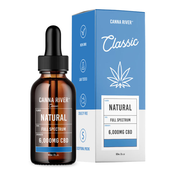 Canna River - CBD Oil - Classic Full Spectrum Tincture - Natural - 1500mg-12000mg