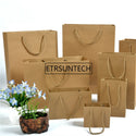 200Pcs/Lot Black/Brwon/White Kraft Paper Bag With Handle Wedding Party Favor Paper Gift Bags