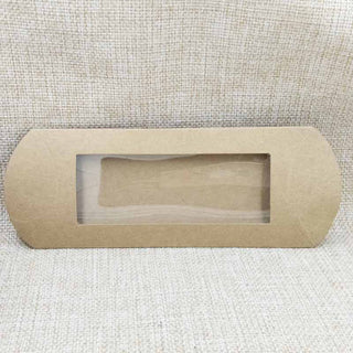 50 Pcs New Black/Kraft/White Paper Pillow Window Box Package - Webster.direct