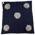 Geebro Newborn Warm Wool Swaddling Blanket With 15cm Real Raccoon Fur Pompom