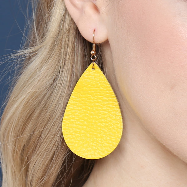 Hde2272 - Teardrop Leather Earrings