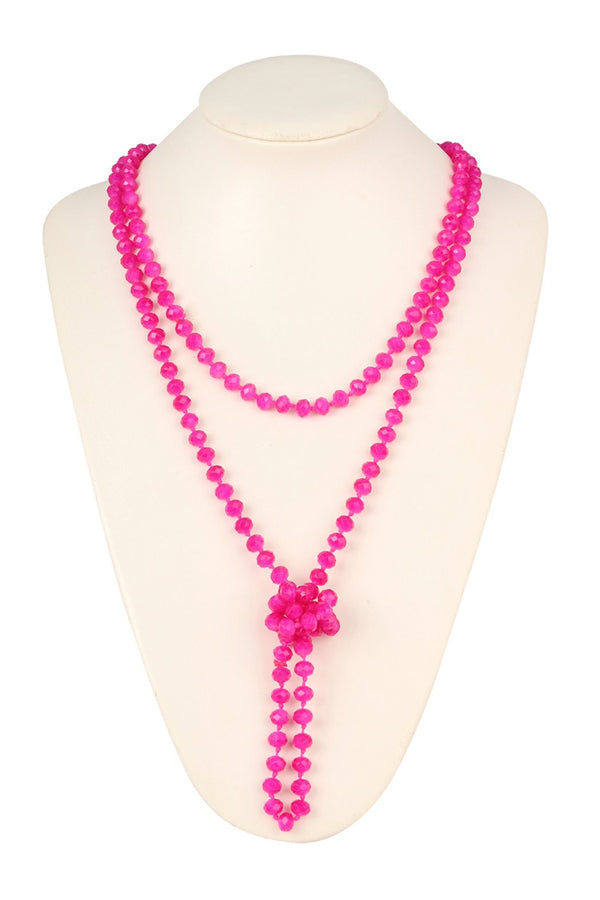 8mm Longline Hand Knotted Necklace