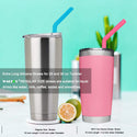 WALFOS 6 Pieces Reusable Silicone Drink Straws Food Grade Regular Size for Drinking