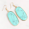 Natural Oval Stone Earrings