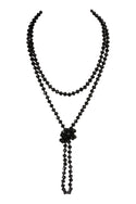 8mm Longline Hand Knotted Necklace