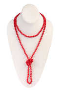 8mm Longline Hand Knotted Necklace