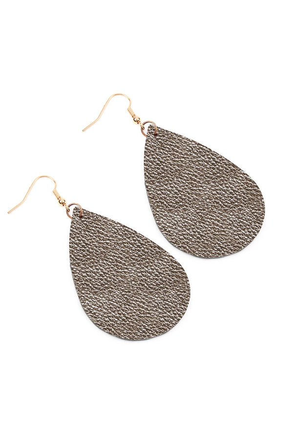 Hde2272 - Teardrop Leather Earrings