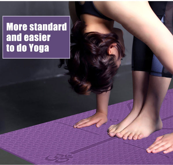 1830*610*6mm TPE Yoga Mat With Position Line Non Slip Carpet Mat for Beginner Environmental Fitness Gymnastics Mats