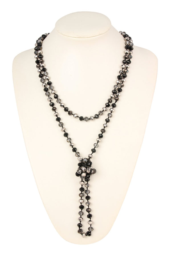 8mm Longline Hand Knotted Necklace