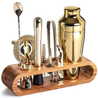 10-Piece Bar Tool Set With Stylish Bamboo Stand
