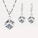 Set Square Pendant Necklace Earrings